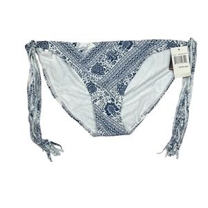 Ninety‎ Six Degrees Womens Blue White Paisley Triangle Side Tie Bikini Set XL